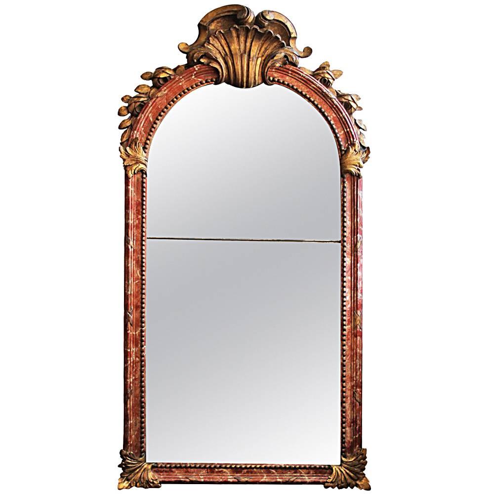 18th Century Italian Polychrome and Parcel-Gilt Mirror For Sale