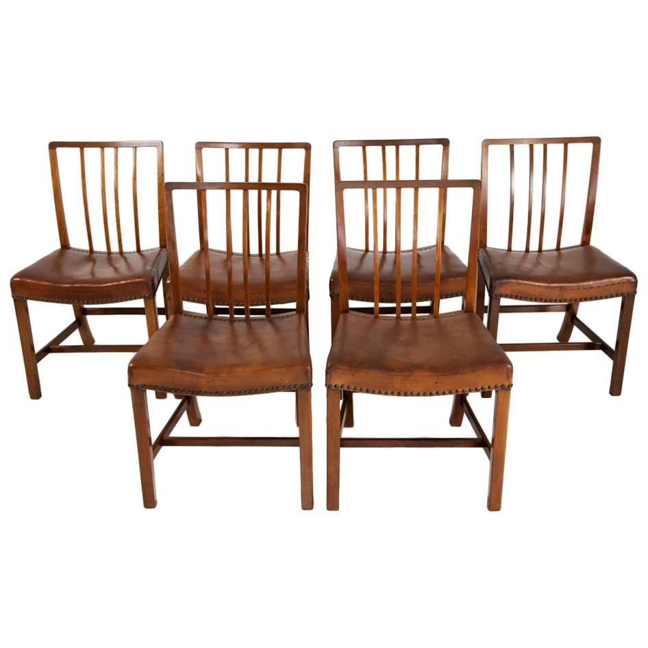 Set of 6 Danish Modern Dining Chairs Ole Wanscher  For Sale