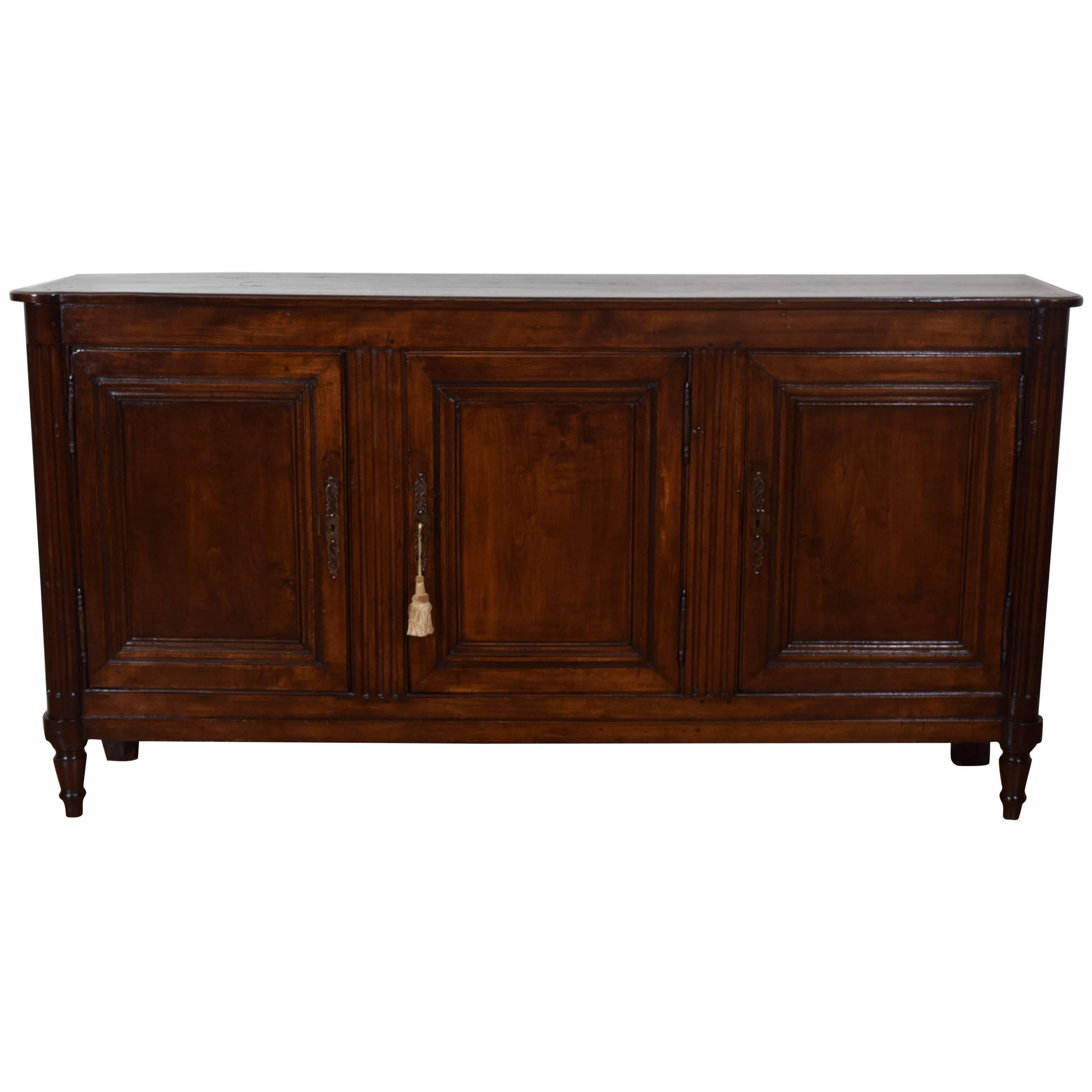 Shallow French Walnut Louis XVI Enfilade, 18th Century