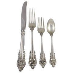 Grande Baroque by Wallace Sterling Silver Flatware Set Service Dinner 66 Pieces 