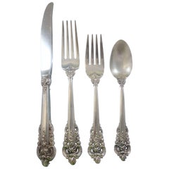 Grande Baroque by Wallace Sterling Silver Flatware Set Service 51 Pieces 