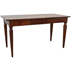 Italian Neoclassical Walnut and Chestnut Writing Table, Early 19th Century