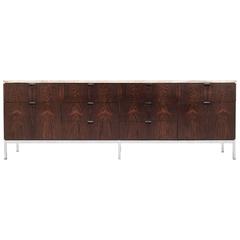 Florence Knoll Rosewood and Marble Credenza