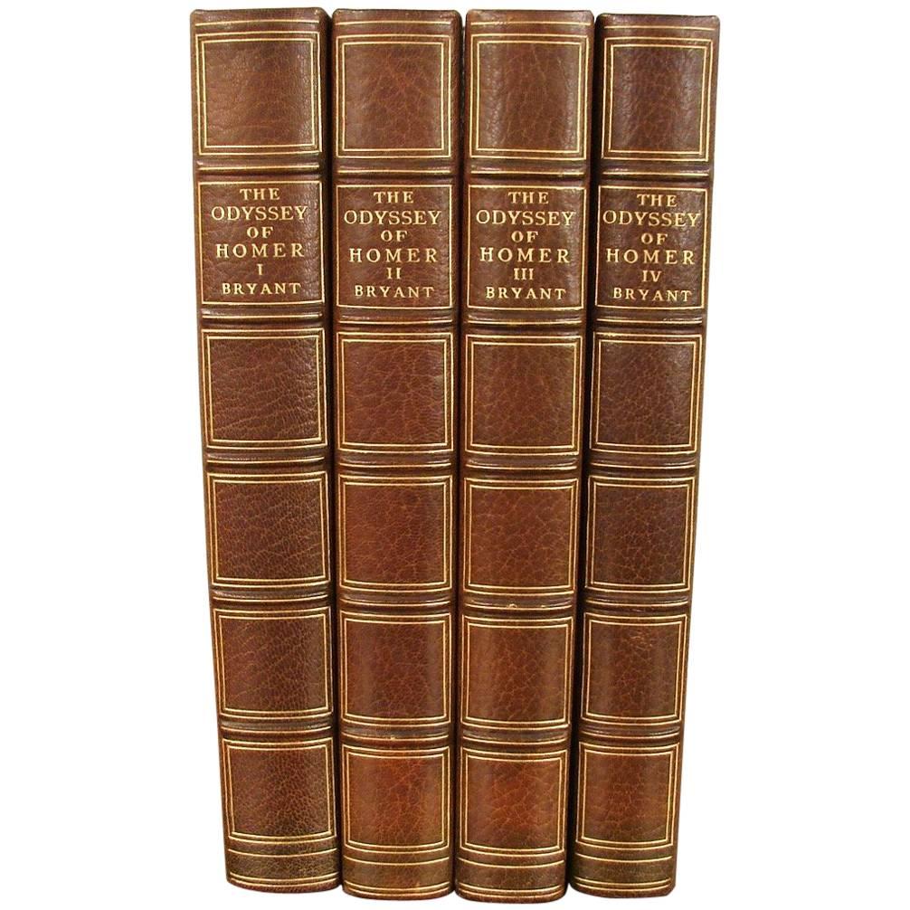 Homer's Odyssey Limited Edition in Four Volume Leather Bound Set 