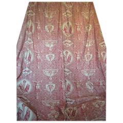 French 19th Century Antique Toile De Jouy Pair of Curtains