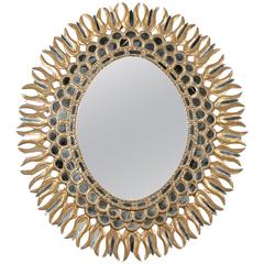Oval Giltwood Sunburst Mirror