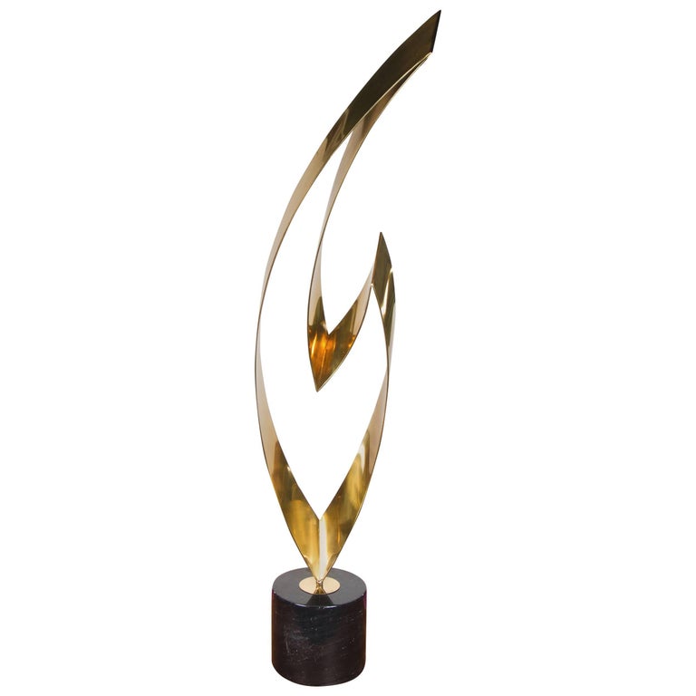 Brass Flame Sculpture by Curtis Jere at 1stDibs
