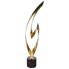 Brass Flame Sculpture by Curtis Jere 2