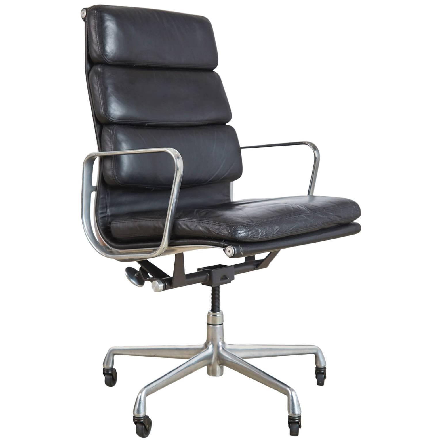 Charles & Ray Eames Leather High Back Soft Pad Executive Chair for Herman Miller