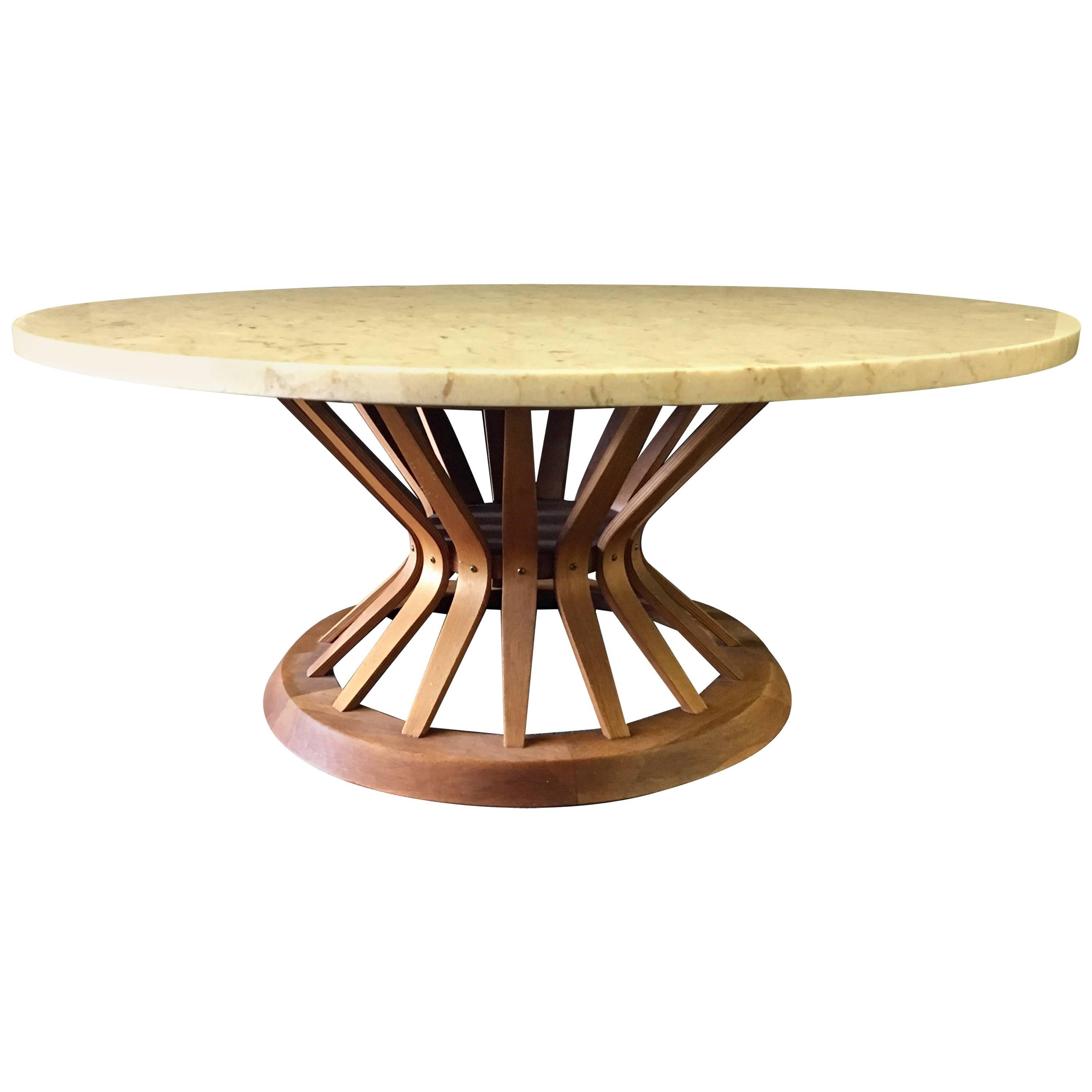 Mid-Century Round Wheatshaft Coffee Table Designed by Edward Wormley for Dunbar