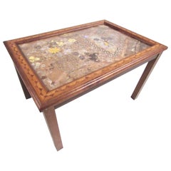 Vintage Modern Butterfly Wing Mosaic Decorator's Table