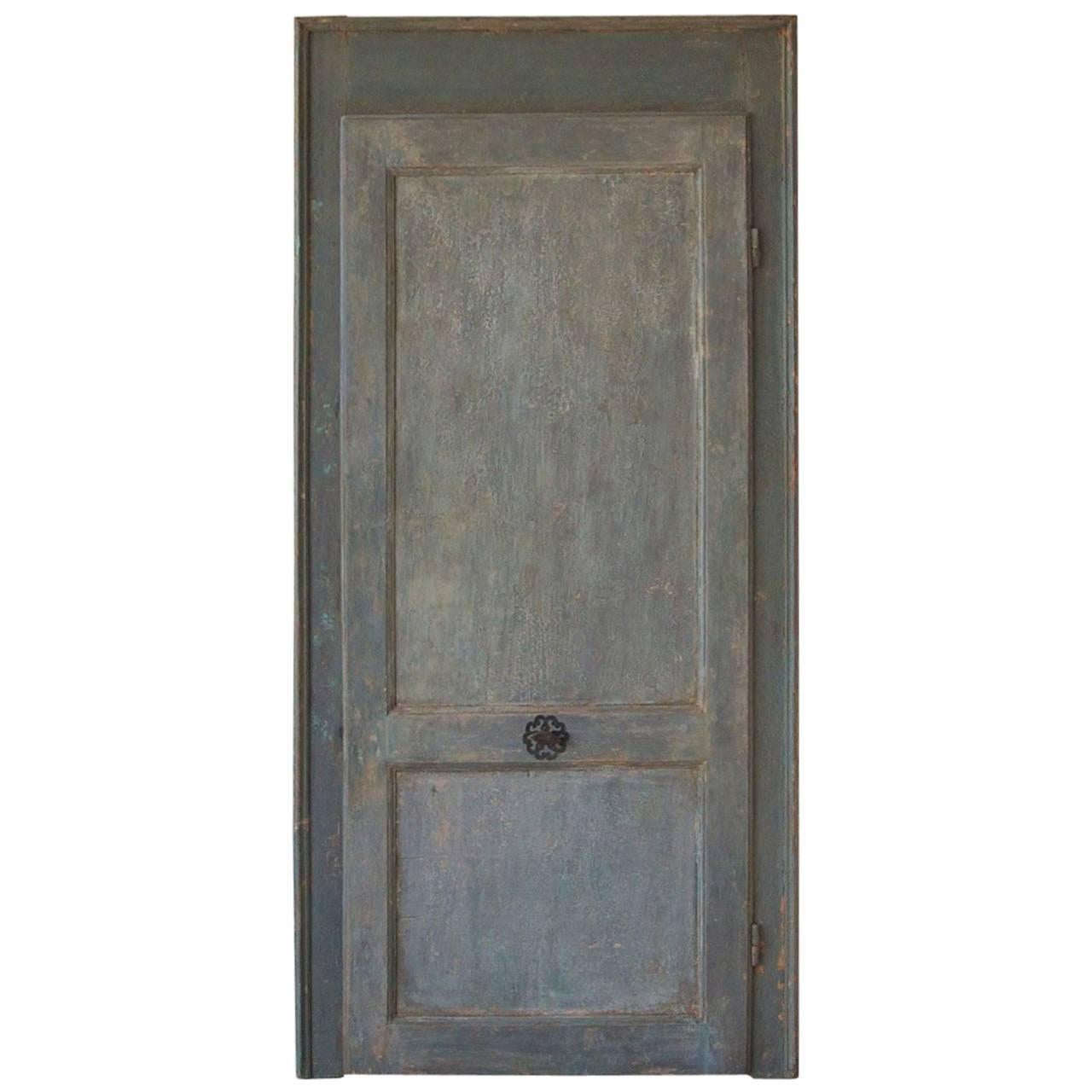18th Century Italian Door with Frame For Sale