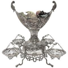 Large Sterling Silver Five Basket Epergne