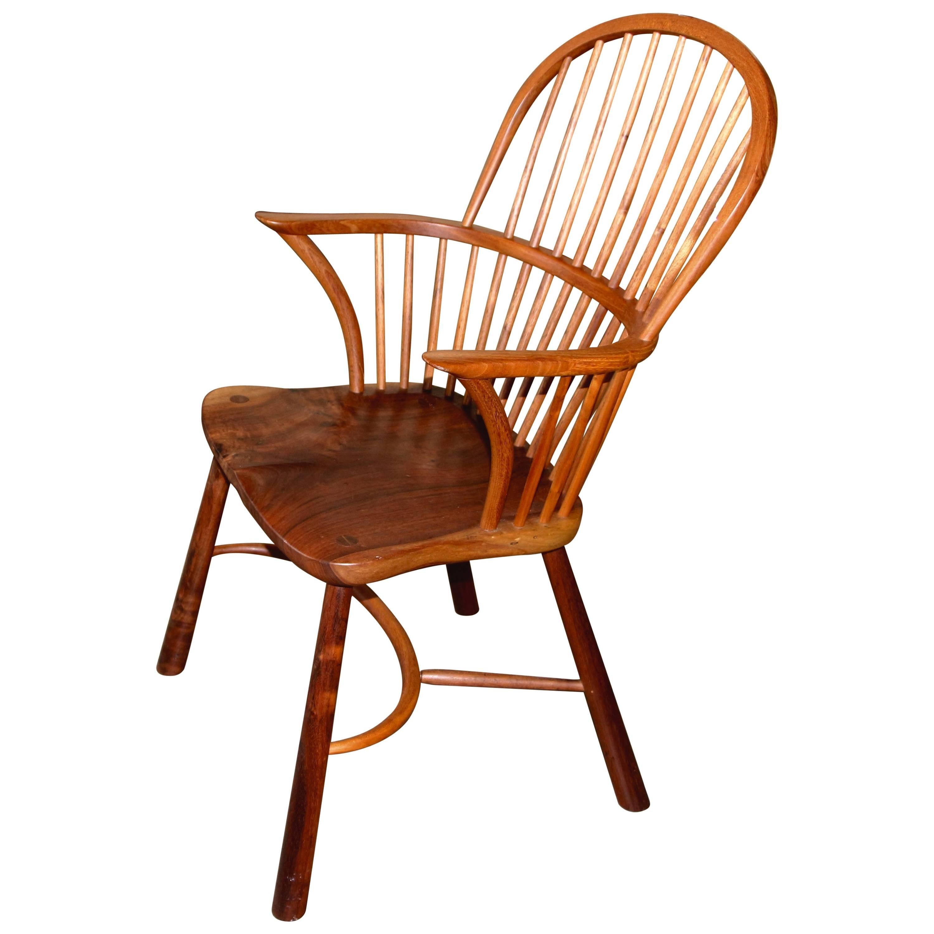 Artisan Craft Made Black Walnut Windsor Chair Monogrammed