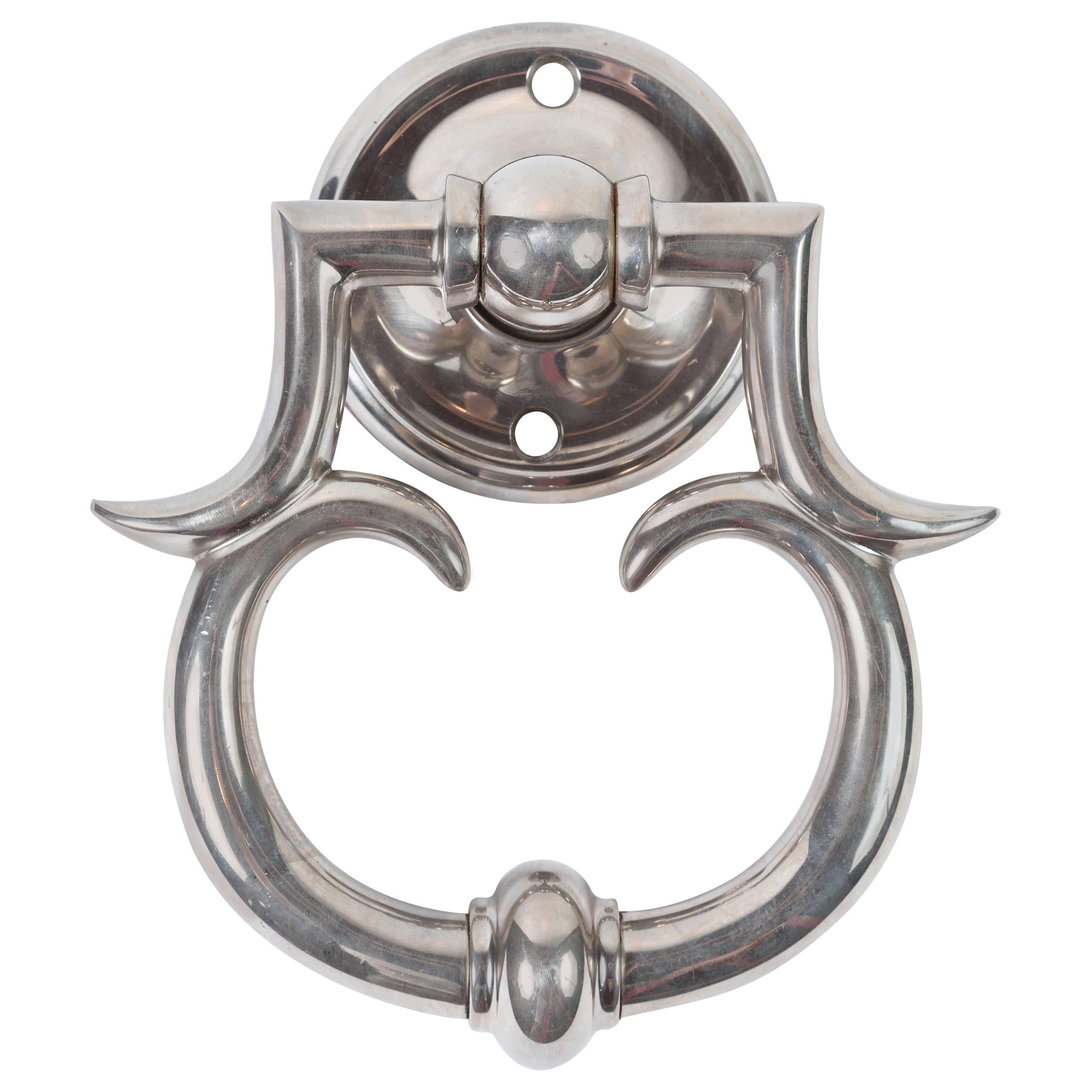 Poignée de porte en nickel massif en vente