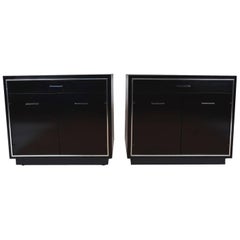 Pair of Ebonized Mid-Century Modern Nightstands