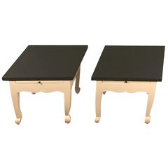 Diminutive Pair of "Diamond" Lacquered Side Tables 7