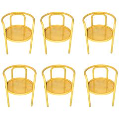 Gae Aulenti, Suite of Six Chairs "Locus Solus", Lacquered Metal, circa 1970