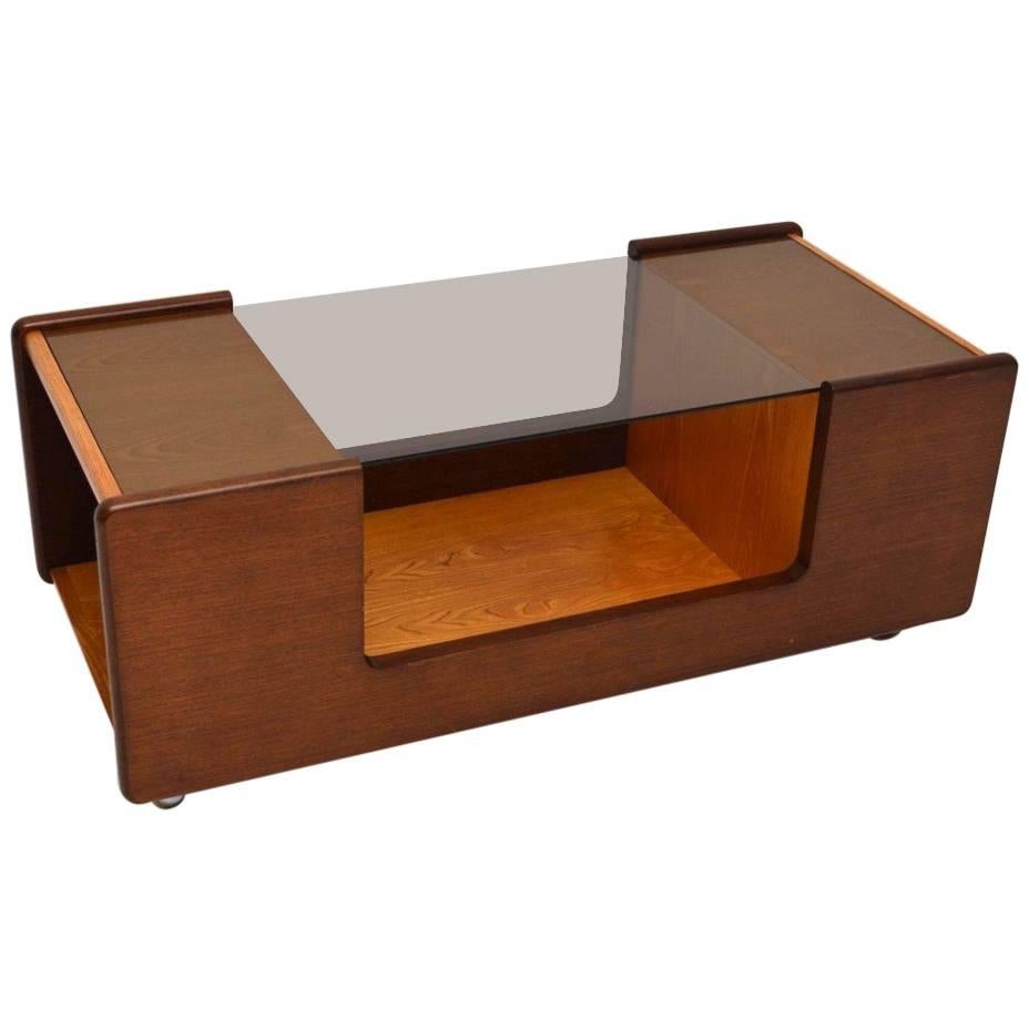 Retro Teak and Glass Coffee Table Vintage 1960s at 1stDibs