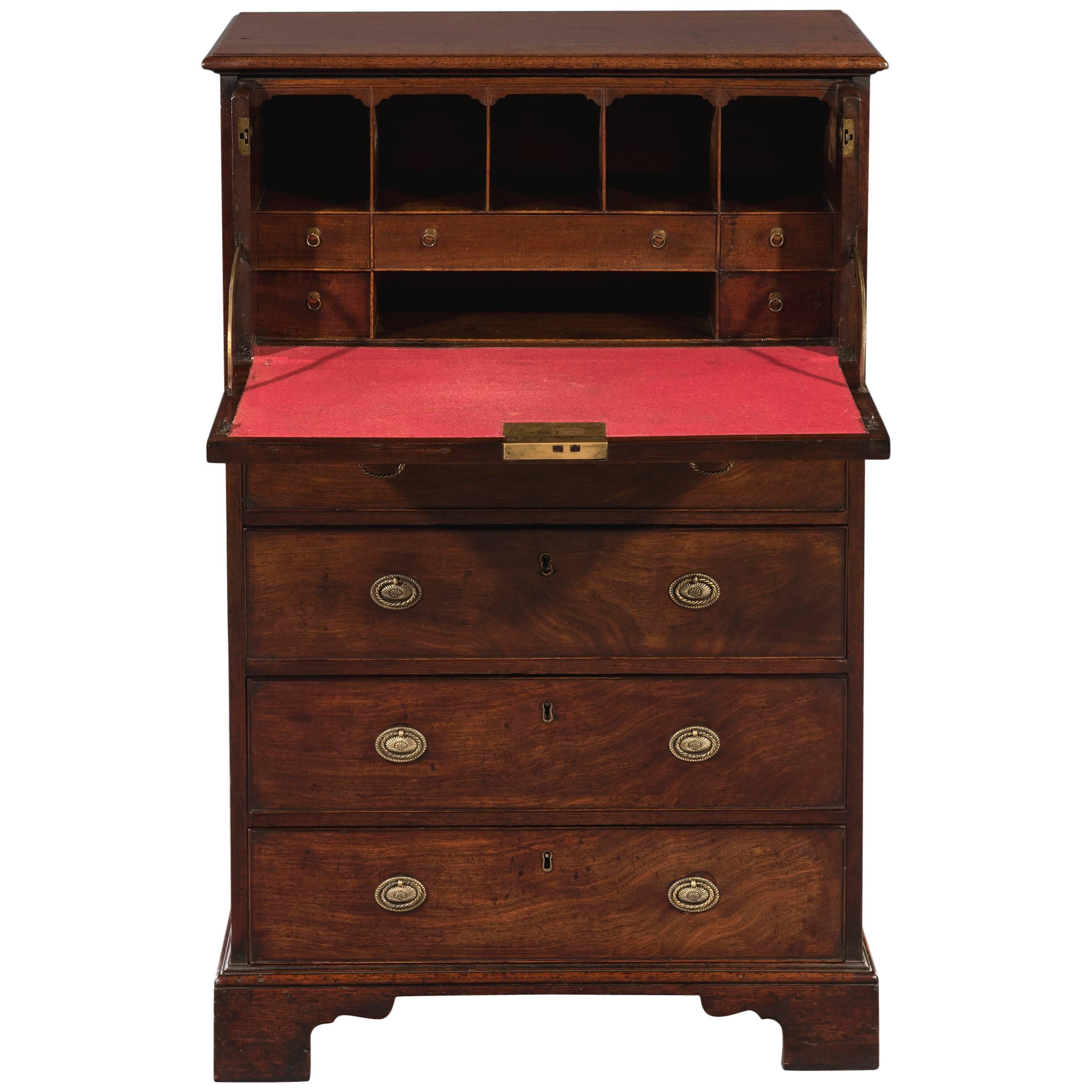 Early George III 18th Century Mahogany Secrétaire Chest of Drawers