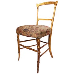 Antique Chiavari Giltwood Chair, Italy, 19th Century
