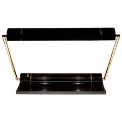 Slick Adjustable Desk Lamp in Black and Brass Attributed to Kovacs 10