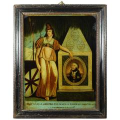 Early 19th Century Admiral Lord Nelson Reverse Mezzotint on Glass, circa 1805 1