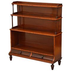 Antique Late Victorian Waterfall Bookcase in Mahogany