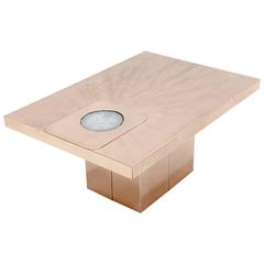 Etched Red Copper Coffee Table Inlay Agate 3