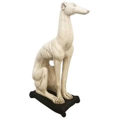 Retro Greyhound Whippet lurcher Dog Statue  hollywood regency mid century 
