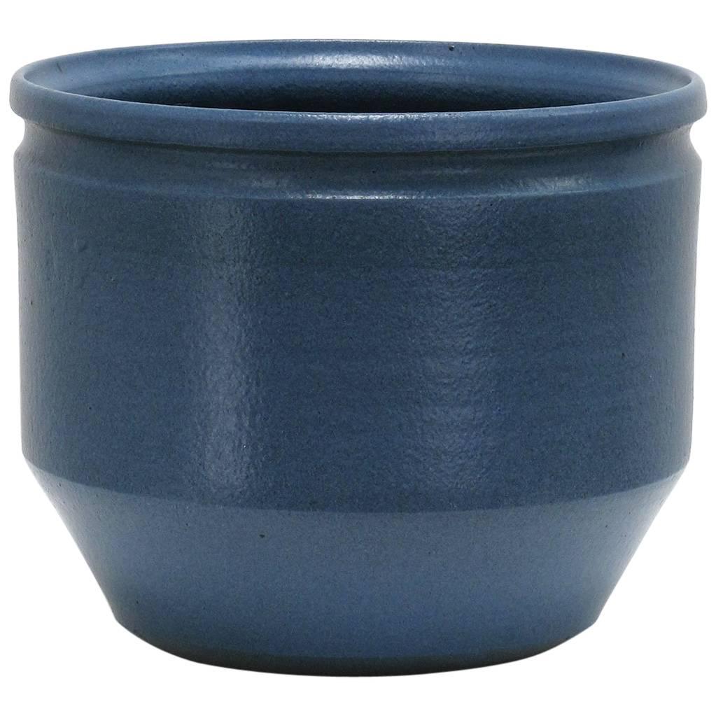 David Cressey and Robert Maxwell Ceramic Planter, Glazed Blue, 1970s For Sale