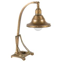 Antique Brass French Deco Desk Lamp