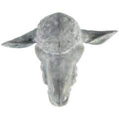 Zinc Sheep's Head Sculpture