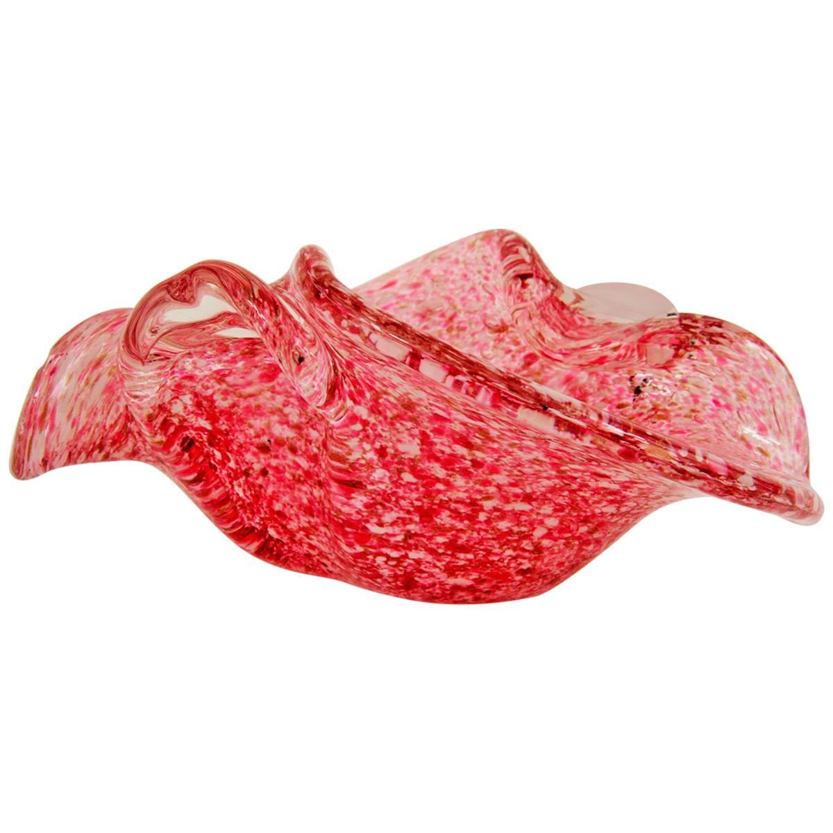 Red Murano Glass Bowl