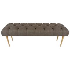 Mid-Century Modern Tufted Bench