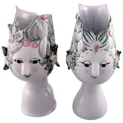 Bjorn Wiinblad 1918-2006, a Pair of Vases of Polychrome Ceramic