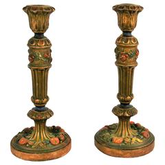 Pair of Polychrome Candlestick 4