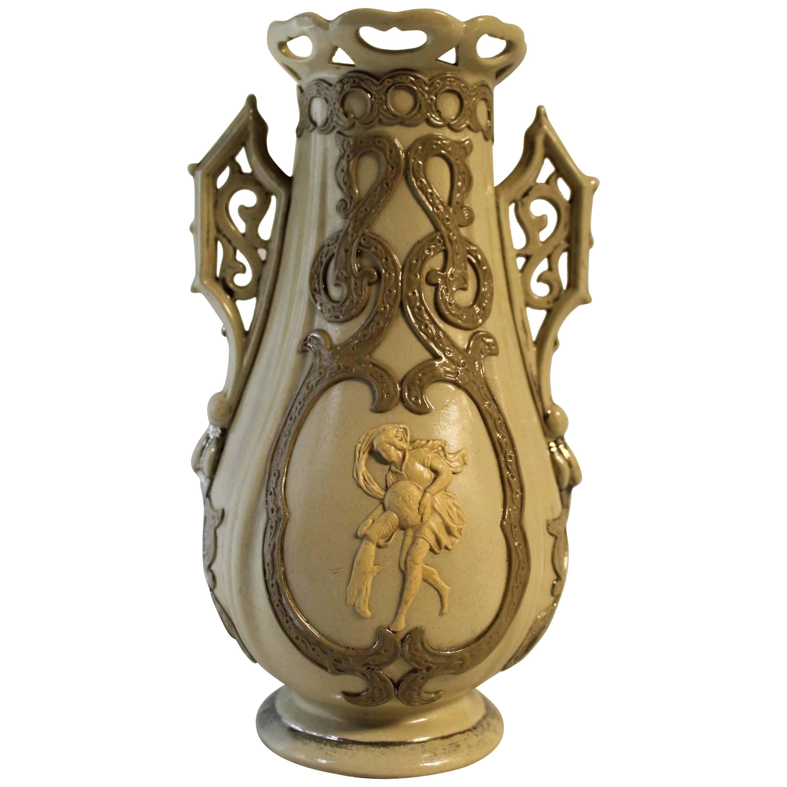 Parianische Vase von Villeroy & Boch aus dem 19. Jahrhundert