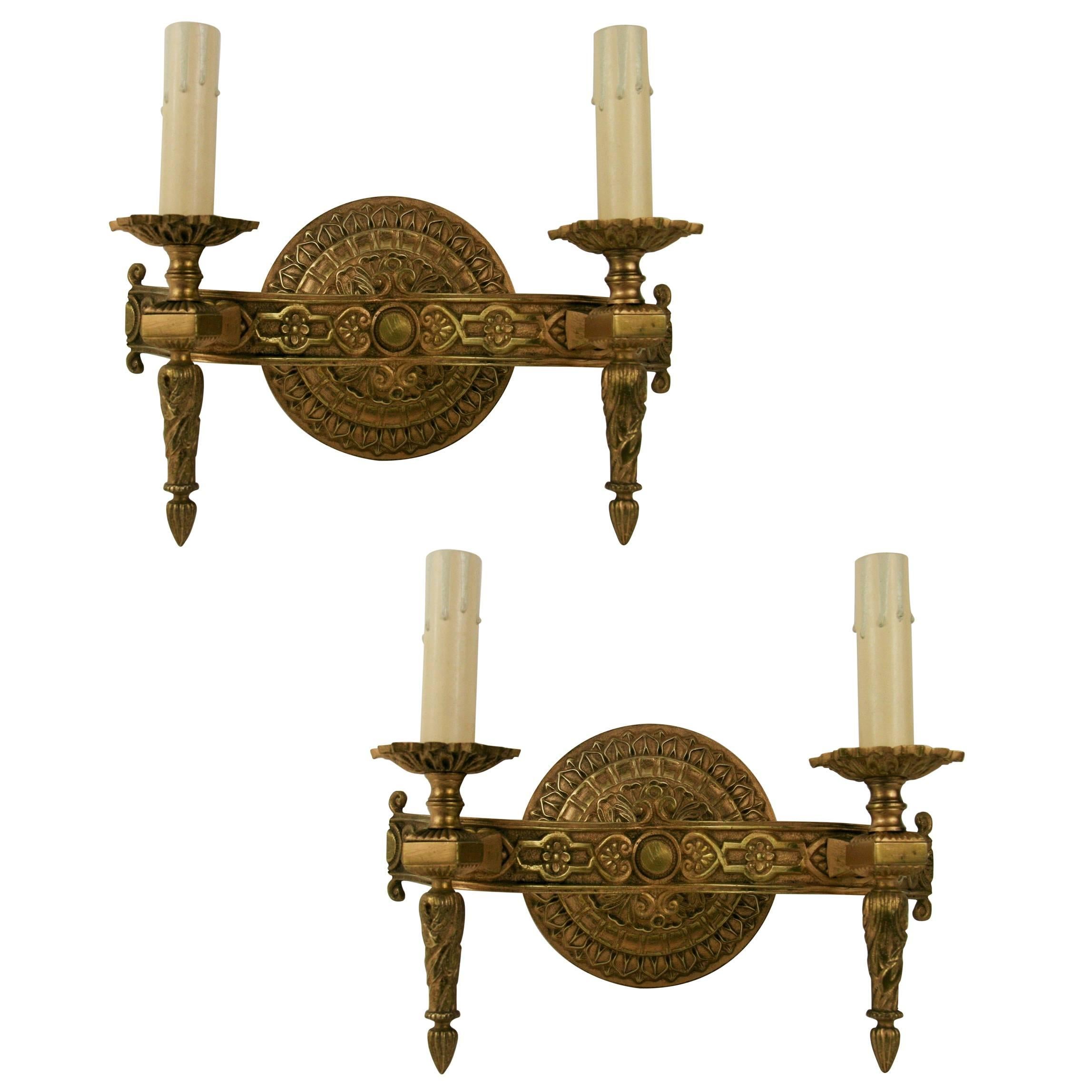 Pair of Italian Bronze Sconces(2 pair available)