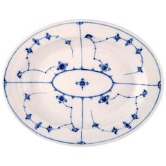 Rare and Antique Royal Copenhagen Blue Fluted Large Oval Serving Platter