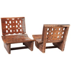 Antique Pair of Late 19th Century Indonesian Children's Chairs 
