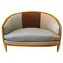 Maurice Dufrêne 1920s French Carved Giltwood Three-Piece Wraparound Back Sofa