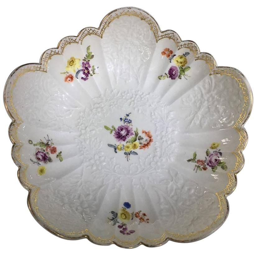 Meissen Bowl with Gotzkowsky Moulding, circa 1765 For Sale