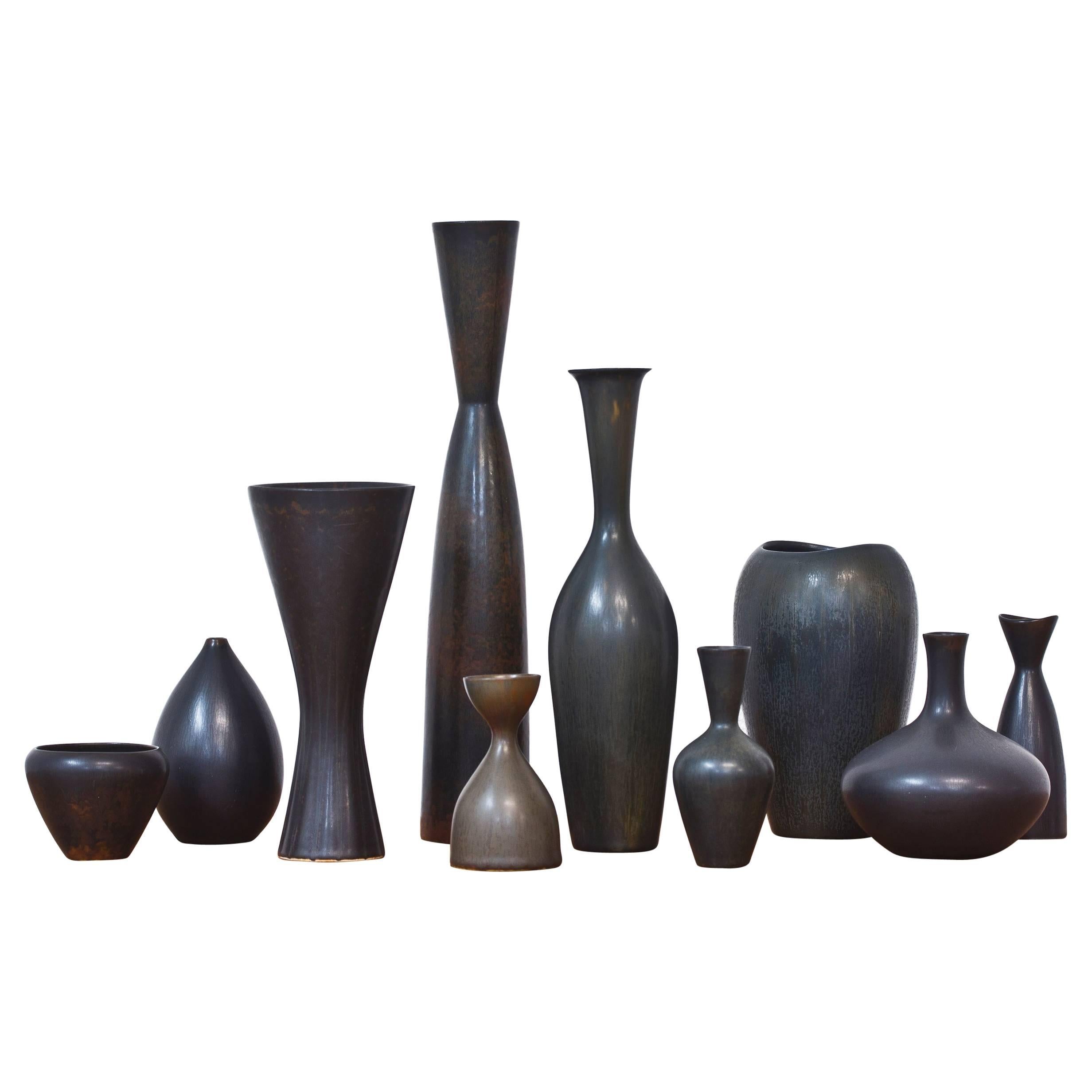 Collection of Ten Vases by Stalhane & Nylund