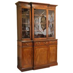 George III Style Mahogany Breakfront Bookcase