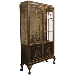 Edwardian Chinoiserie Decorated Display Cabinet