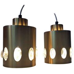 Pair of Danish Mid-Century Brass and Crystal Pendant Lights from Vitrika, 1960s 11