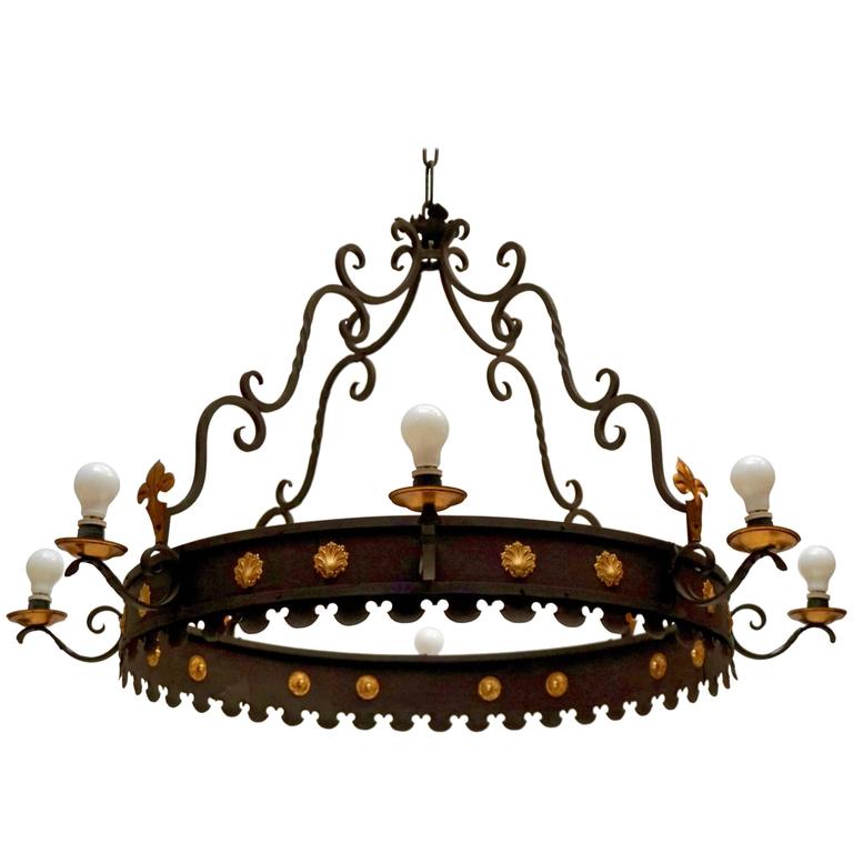 pair of large italian wrought iron chandeliers for sale at 1stdibs
