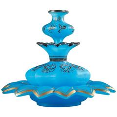 19th Century Blue Opaline Perfume Bottle with Enamel and Silver Decoration 9