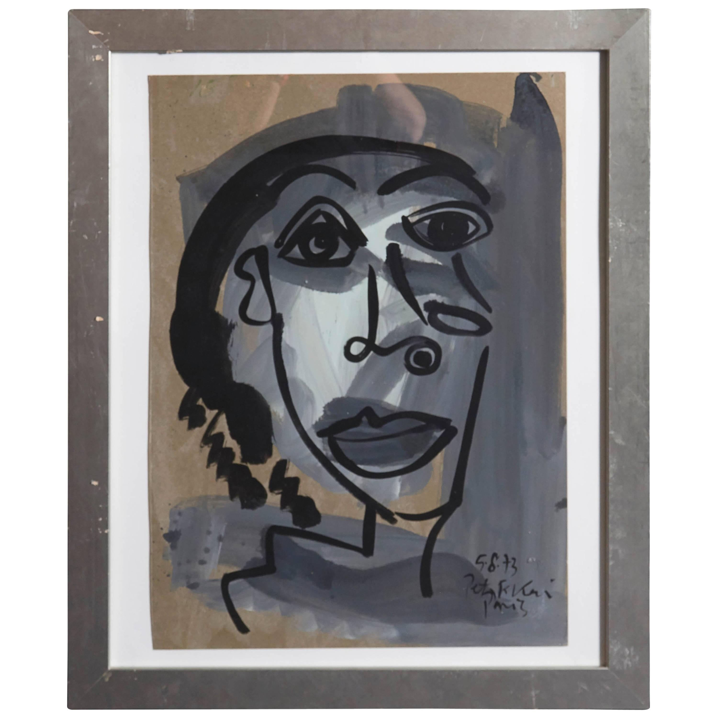 Peter Robert Keil, „Mein Freund Pablo Picasso“, Öl auf Karton, signiert und datiert im Angebot